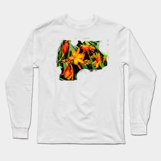 Orange flowers by the canal Long Sleeve T-Shirt